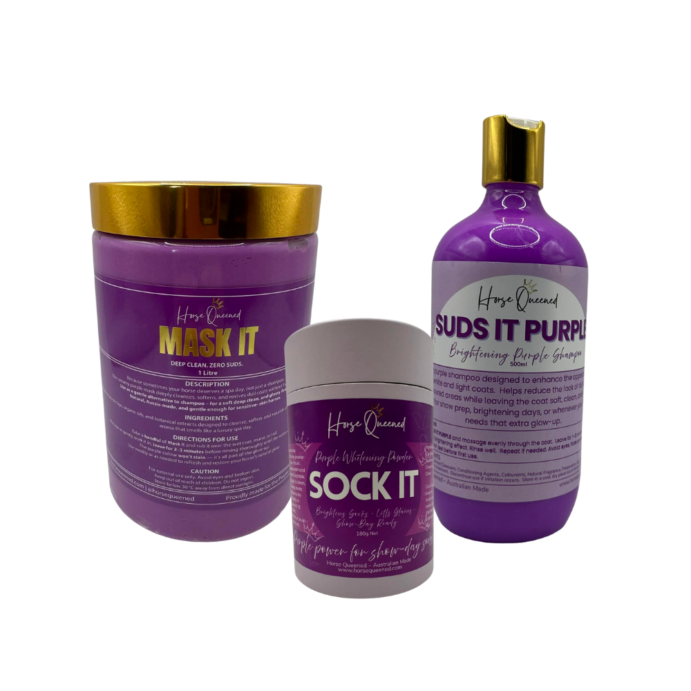 How to Use Our Purple Brightening Range (And Where Each One Works Best) - Horse Queened