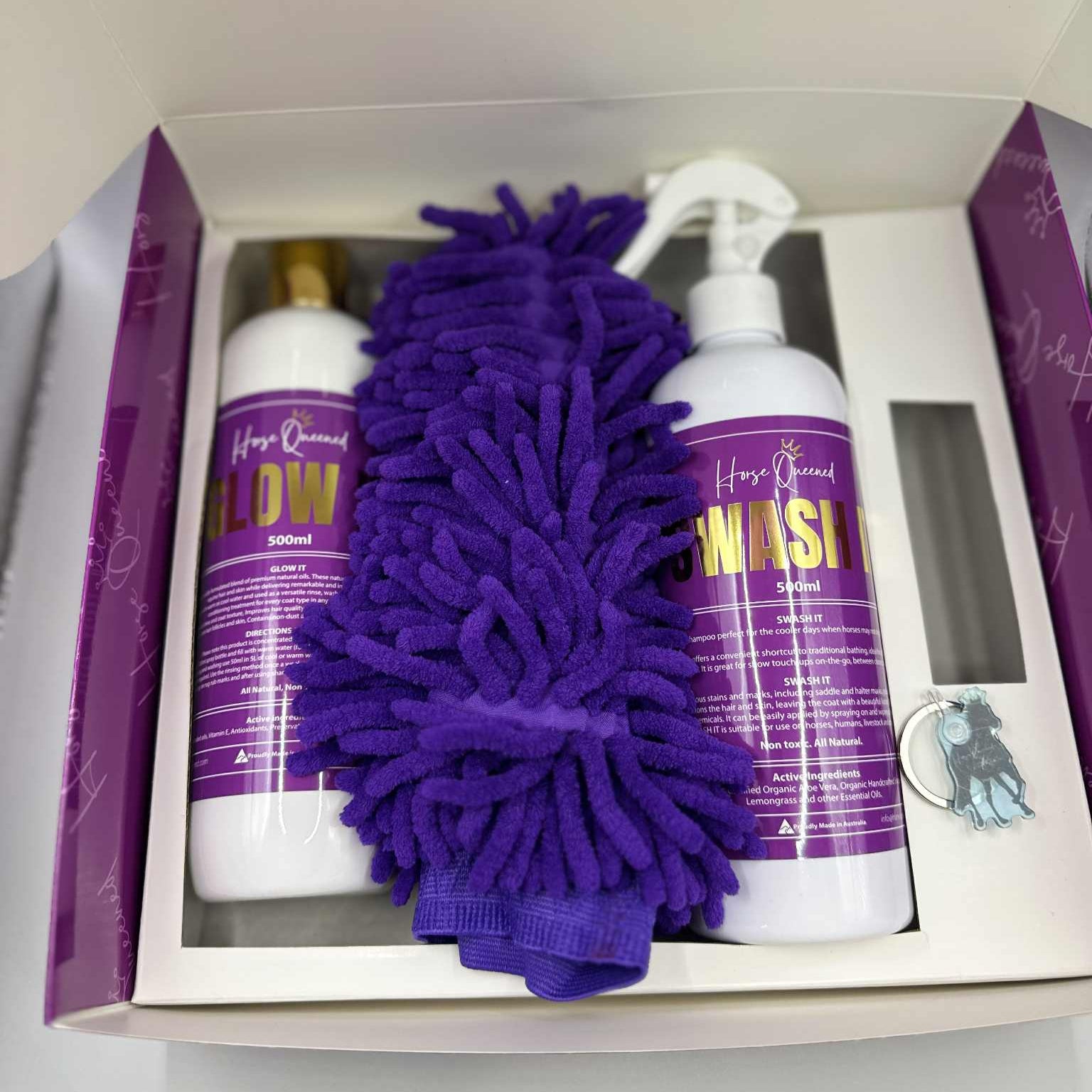 horse grooming set in gorgeous purple box