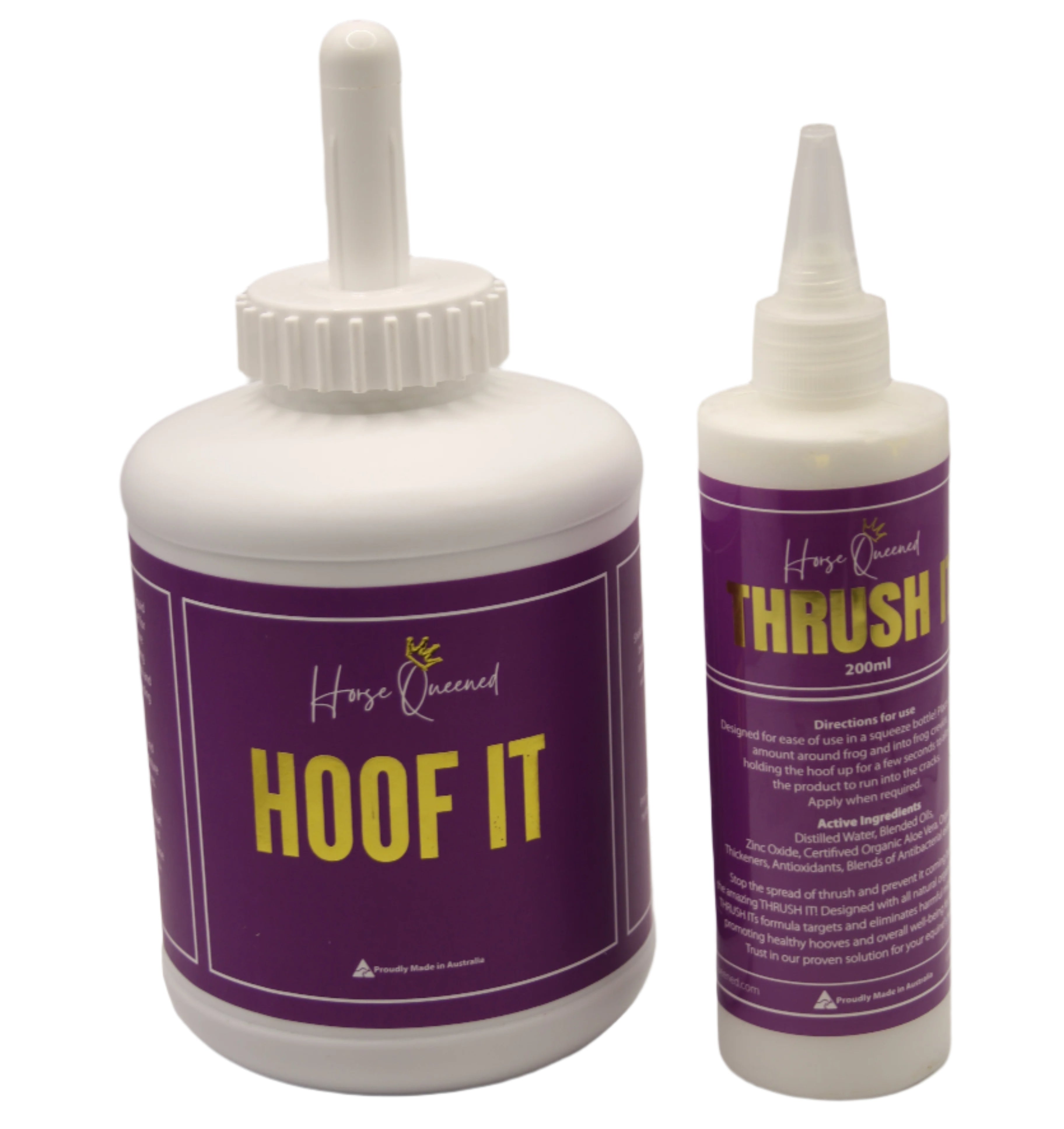 Hoof Rescue Pack with Hoof It Oil and Thrush It Paste for daily horse hoof care