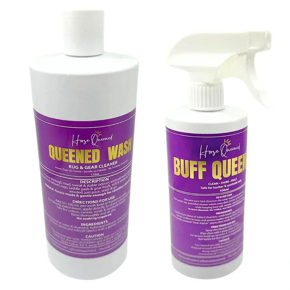 Rug & Tack Cleaner Duo | Queened Wash + Buff Queened - Horse Queened
