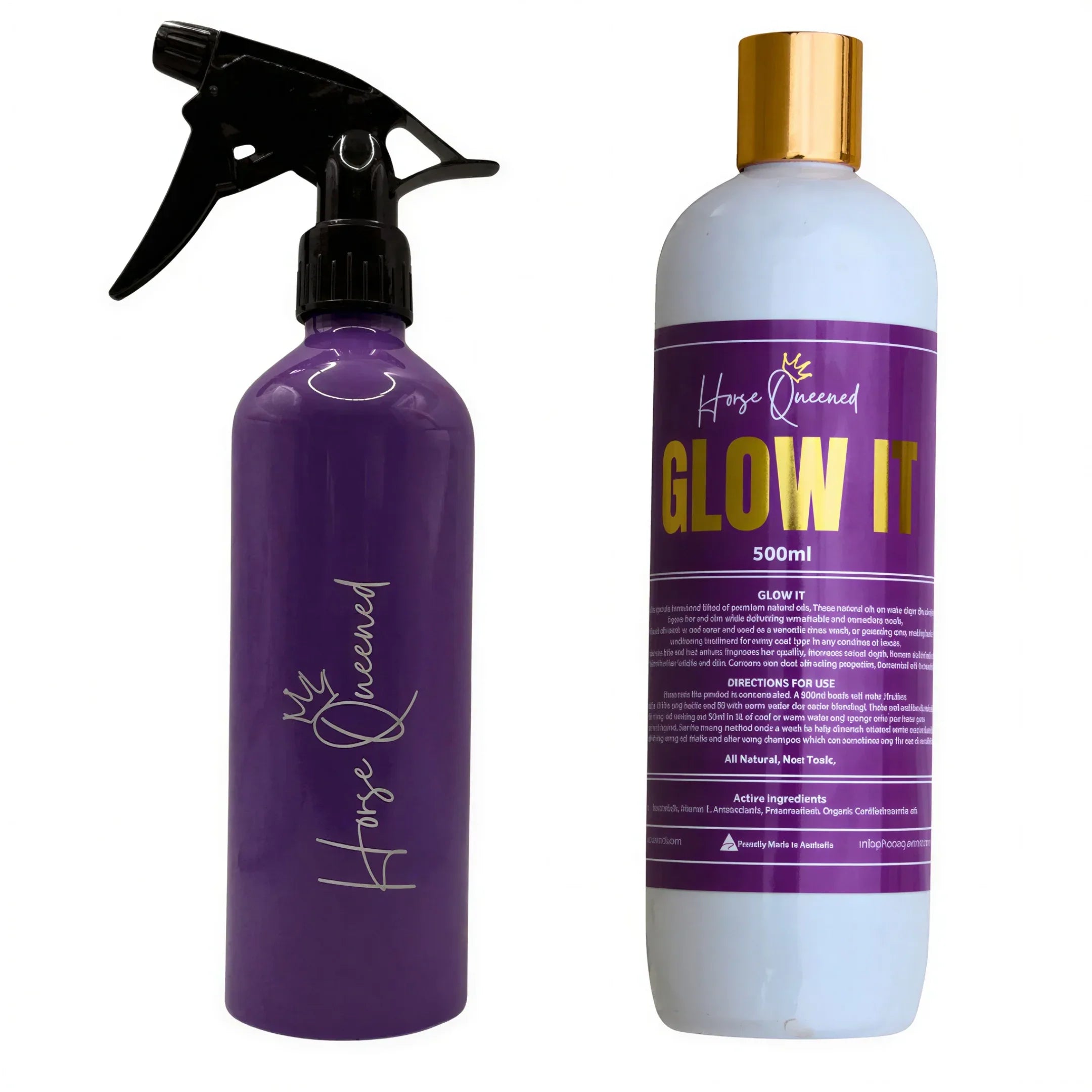 Purple Aluminium 500ml Refill Bottle - Horse Queened