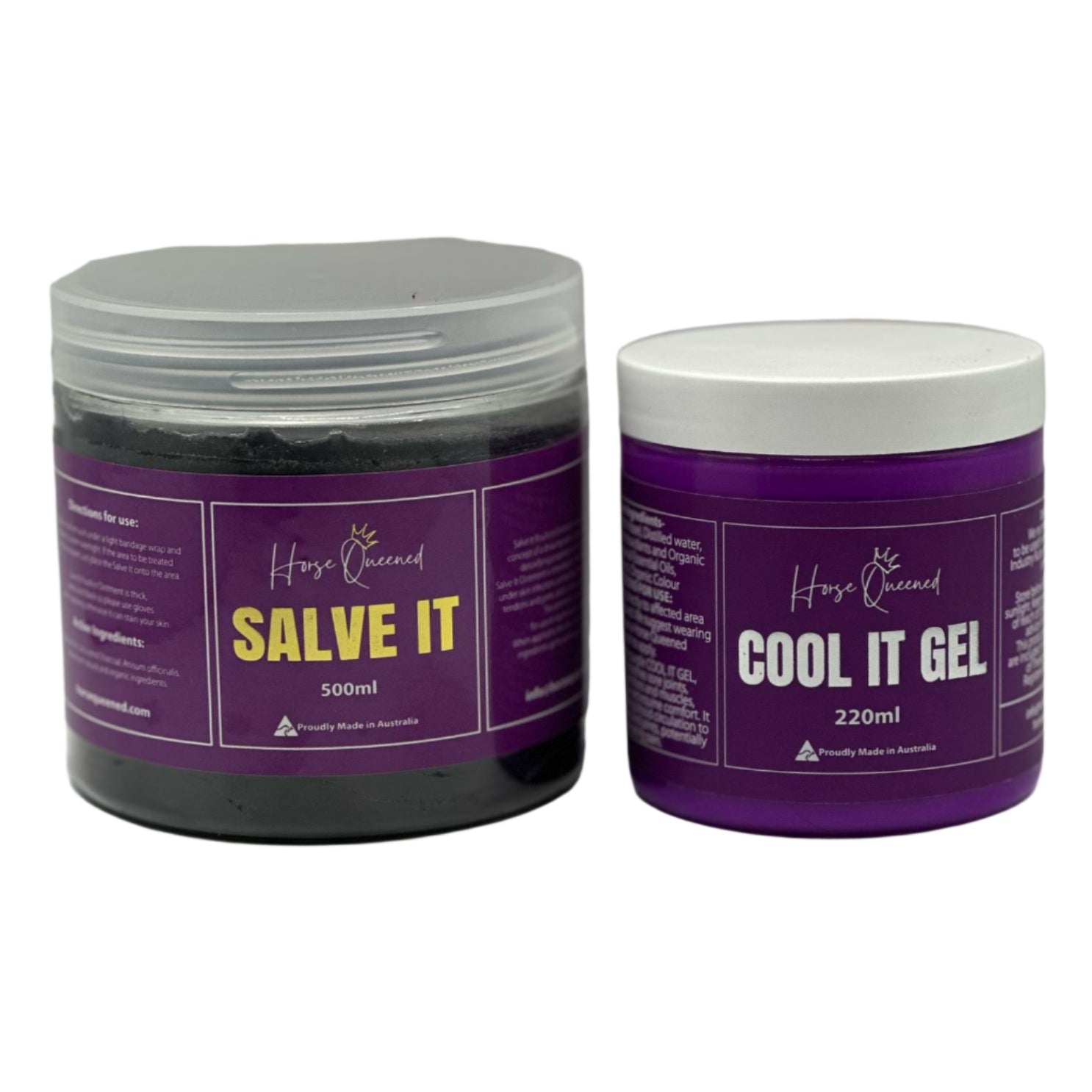 Horse recovery and skin care set – Cool It Gel and Salve It balm in jars