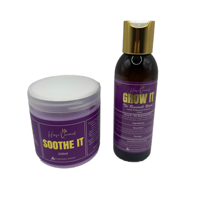 Horse Queened Regrowth Ritual Pack — Grow It and Soothe It bottles for horse mane, tail, and skin care